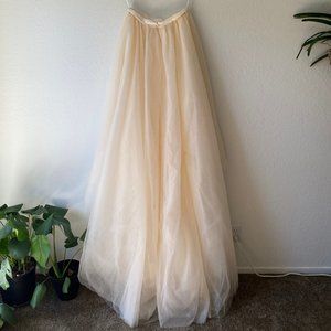 Wedding Champagne Tulle Skirt, Sz Large